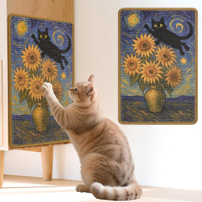 Sisal Cat Scratcher Mat, Cat Wall Scratcher by LESISSMER