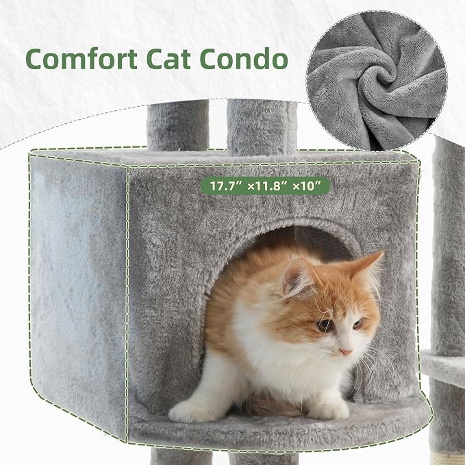 Cat Tree for Indoor Cats, 55.1 inch Cat Tower - Image 3