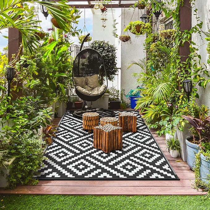 GENIMO Outdoor Rug for Patio Clearance, Reversible Plastic Camping Rugs - Image 3
