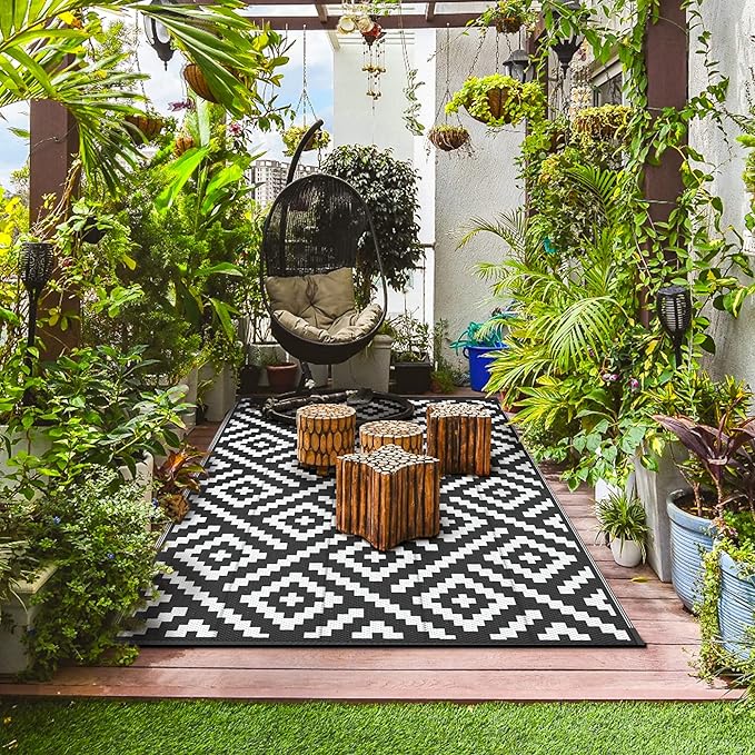 GENIMO Outdoor Rugs 8x10 Waterproof, Reversible Mats, Area Plastic Straw Rug - Image 3