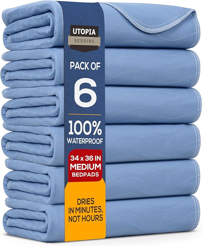Utopia Bedding Washable Underpads 34" x 36", Waterproof Reusable Heavy by UTOPIABEDDING