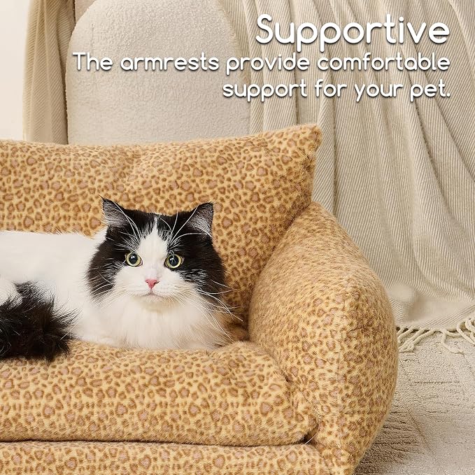 Hollypet Cat Bed Fluffy Plush Mutifuctional Double-Layer Soft Pet Couch - Image 4