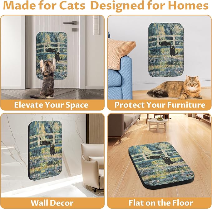 Art Cat Scratcher, Wall-Mountable Cat Scratching Board, Cat Wall Scratcher - Image 5