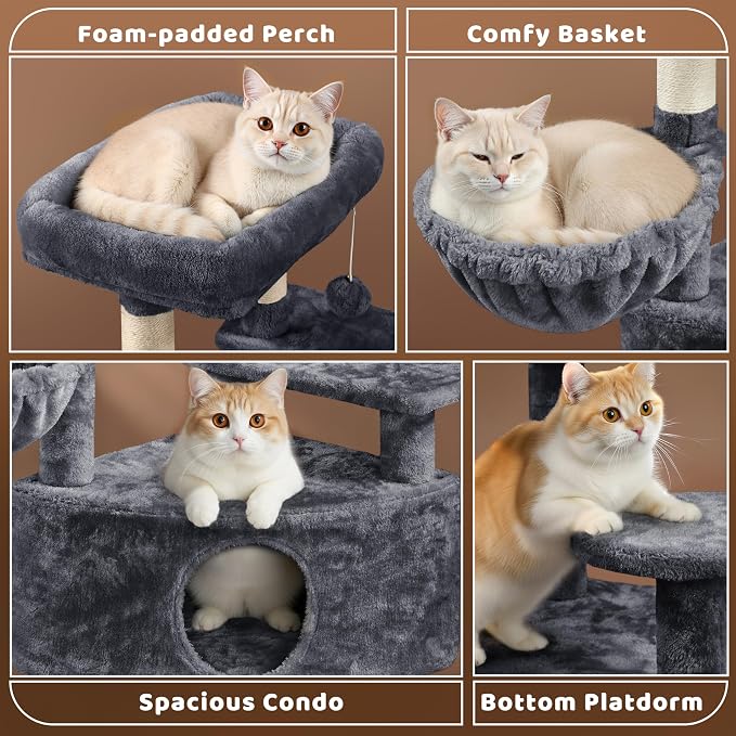 Yaheetech 46in Cat Tree Tower | Multi-Level Indoor Activity Center - Image 8