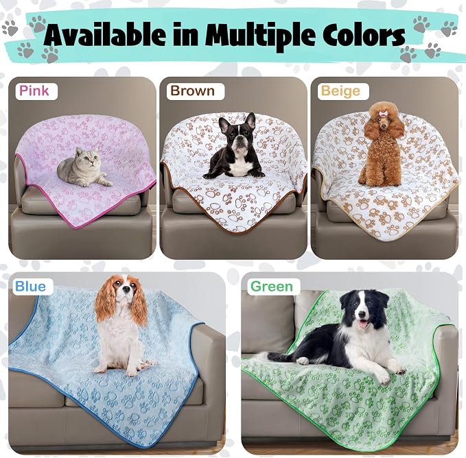 Stuffed Small Beige Premium Soft Dog Blanket, - Image 8