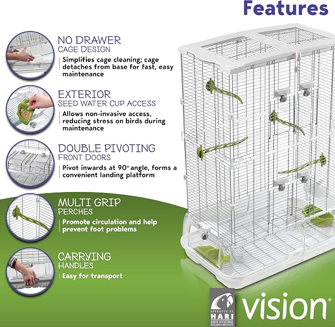 Vision M02 Wire Bird Cage, Bird Home - Image 2