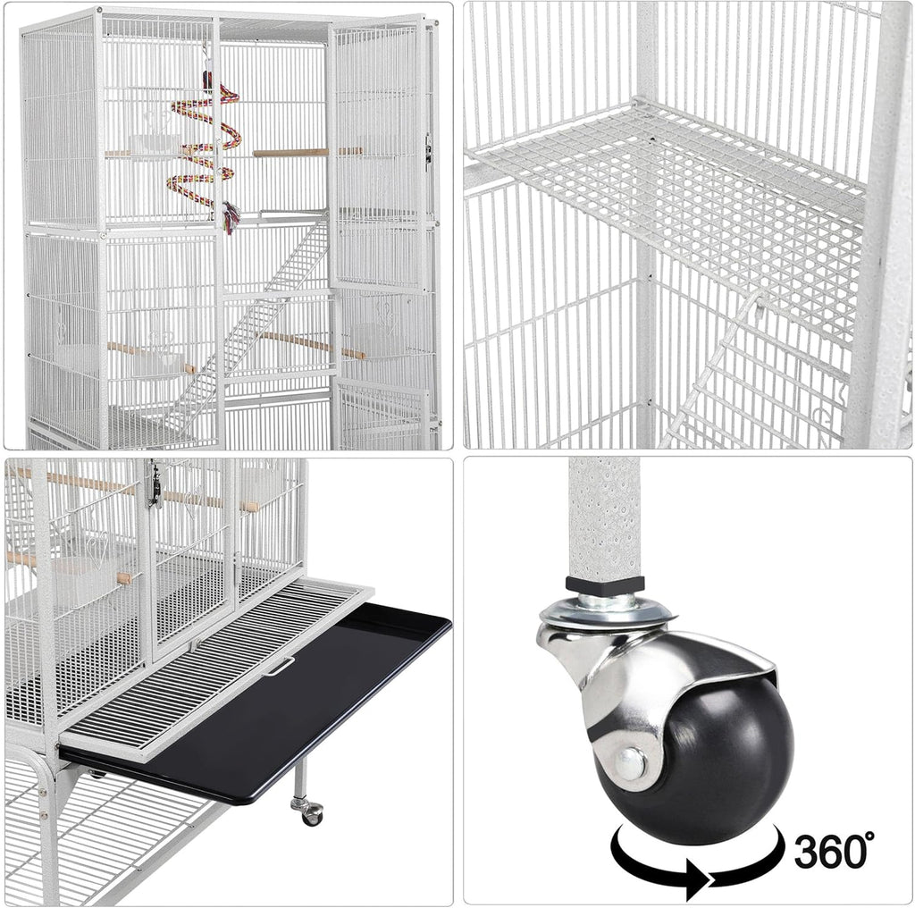 Yaheetech 69'' Extra Large Bird Cage Metal Parrot Cage w/Detachable - GlobalHabitat Supply