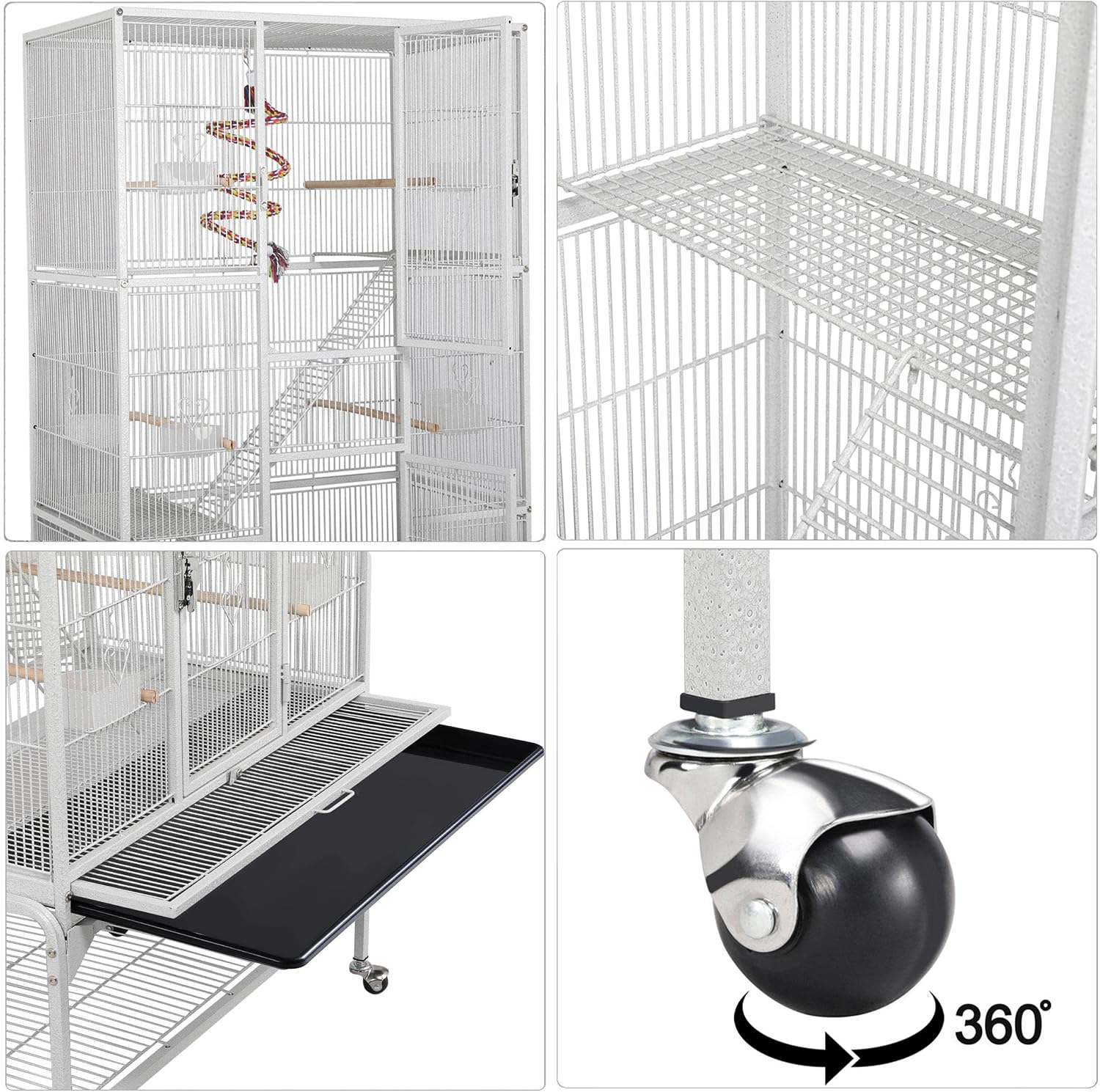 Yaheetech 69'' Extra Large Bird Cage Metal Parrot Cage w/Detachable - GlobalHabitat Supply