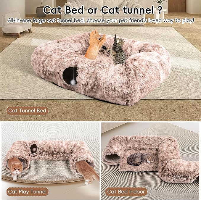 Extra Large Cat Tunnel Bed, 4 Ways Tunnels - Image 3