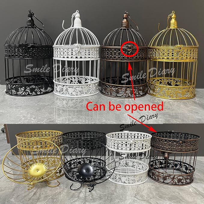 Round Birdcages Vintage Decorative Iron Bird cage Wedding Decor Flower cage - Image 3