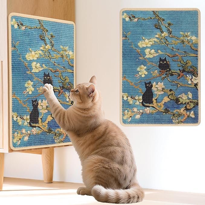 Sisal Cat Scratcher Mat, Cat Wall Scratcher by LESISSMER