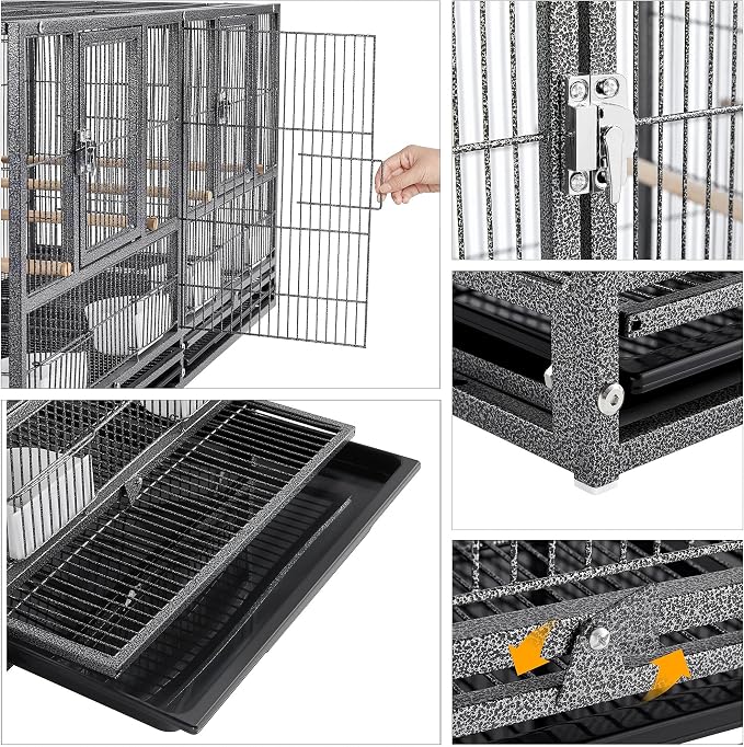 Yaheetech Stackable Bird Cage Divided Breeder Breeding Parakeet Bird Cage - Image 7
