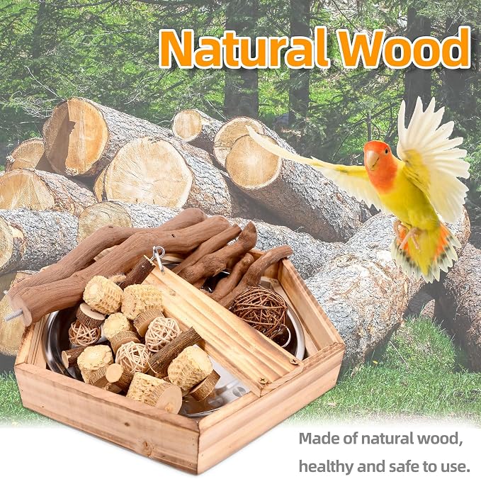 Natural Grape Wood Bird Parakeet Playground - Image 6