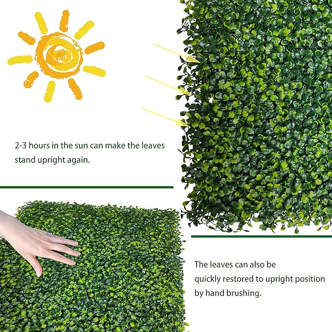 Artificial Ivy Privacy Fence Wall Screen: 72 X144 in UV-Anti Faux Boxwood Roll - Image 5
