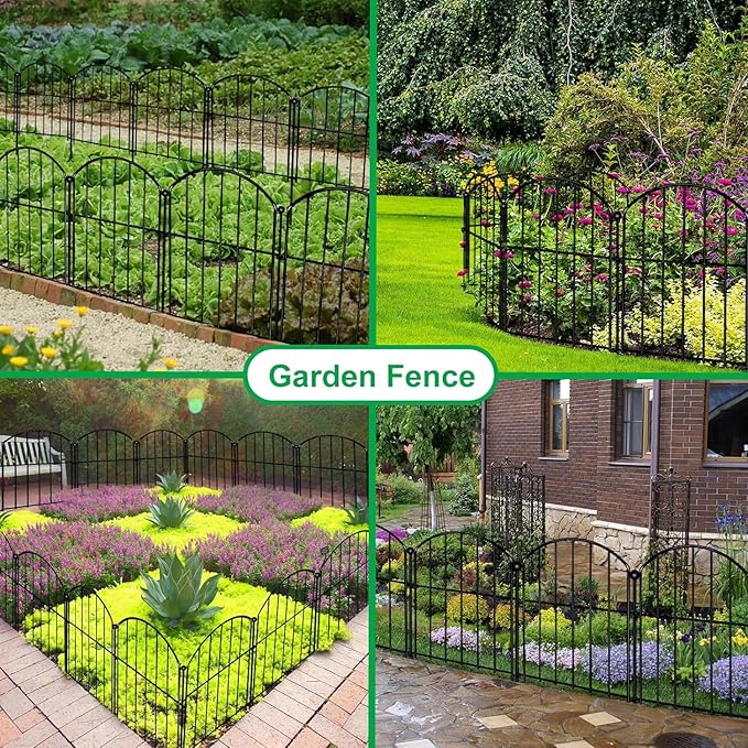 Decorative Garden Fence 17in x30ft, 30 Pack Rustproof Metal No Dig Fence Animal - Image 8