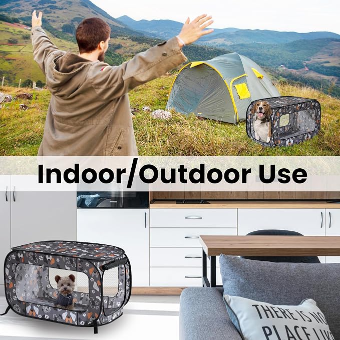 Beatrice Home Fashions Portable, Collapsible, Pop Up Kennel Travel Cat and Dog - Image 6