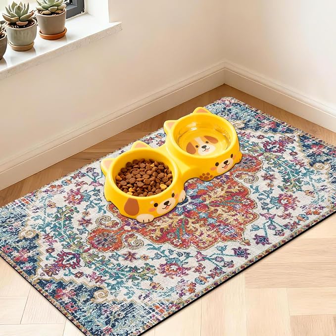 Pet Feeding Mat for Floors Waterproof Dog Mat for Food and Water Absorbent by Unknown