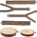 6 PCS Bird Perch Set, Natural Birch Wood Straight & Forked Perches by TreewollAlwaysontheWay