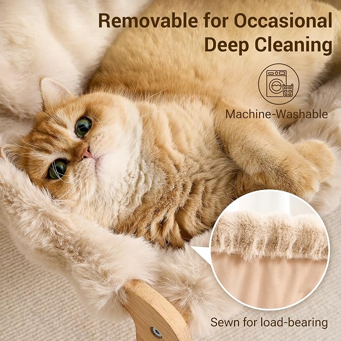 Solid Wood Cat Couch Bed for Indoor Cats, Modern Cat Sofa - Image 5
