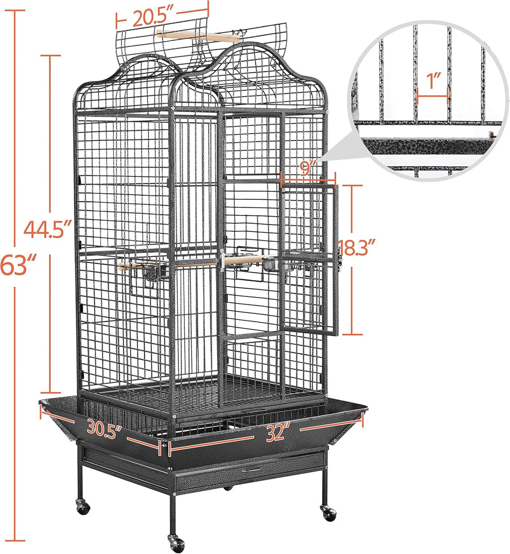 Yaheetech Extra Large Bird Cage 63'' Open Play Top Bird Cage for - GlobalHabitat Supply