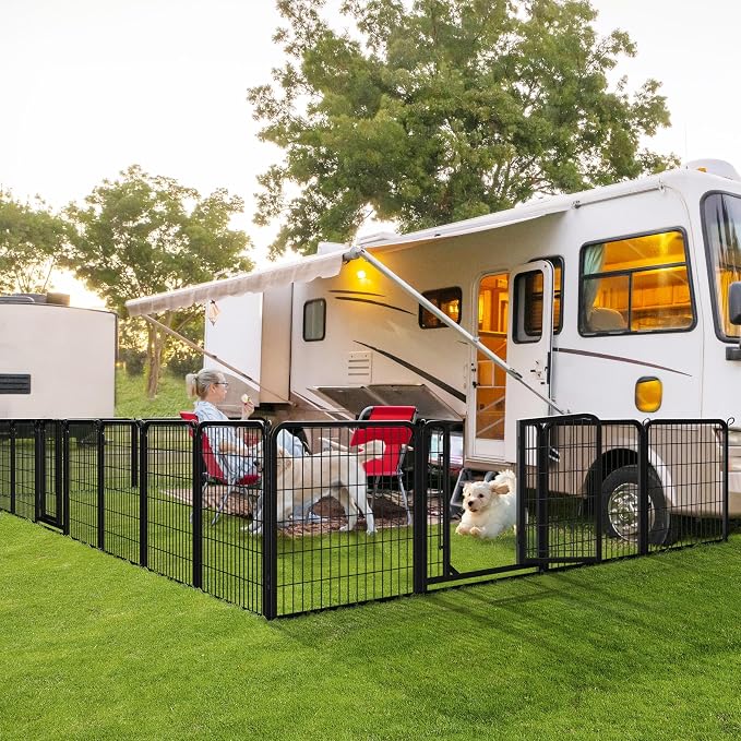 Yaheetech Dog Playpen Outdoor, 32 inch 16 Panels Dog Pen Indoor Heavy Duty - Image 2