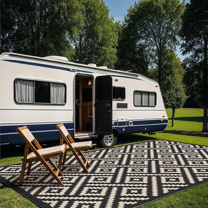 GENIMO Outdoor Rug for Patio Clearance, Reversible Plastic Straw Rugs for RV - Image 3