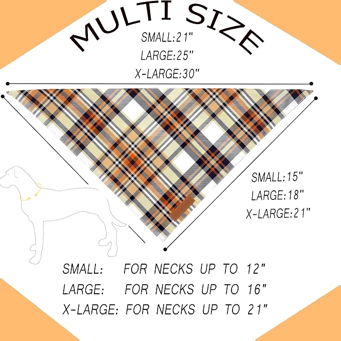 Realeaf Fall Dog Bandanas 2 Pack, Reversible Pet Scarf - Image 2