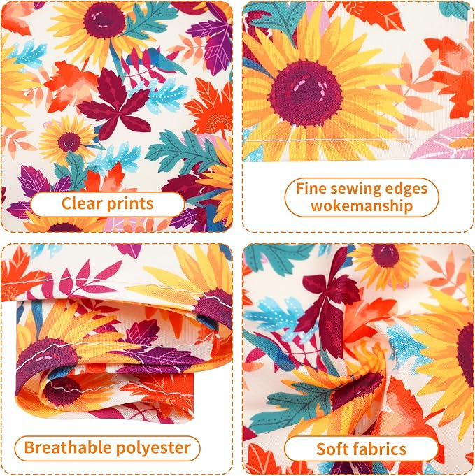 30 Pack Fall Dog Bandanas Bulk for Large Dogs 33 Inch XL Stitch Edge Dog - Image 3