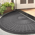 tchdio Door Mat Outdoor Indoor Entrance Doormat-Semicircular Durable Rubber Non by Tchdio