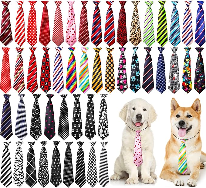 Reginary 50 Pcs Large Dog Neck Ties Bulk, Adjustable Pet Collar Grooming by Reginary
