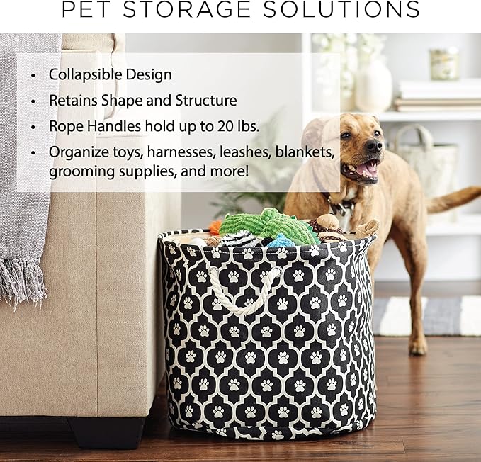 Bone Dry Pet Storage Collection Collapsible Bin, Small Round - Image 8