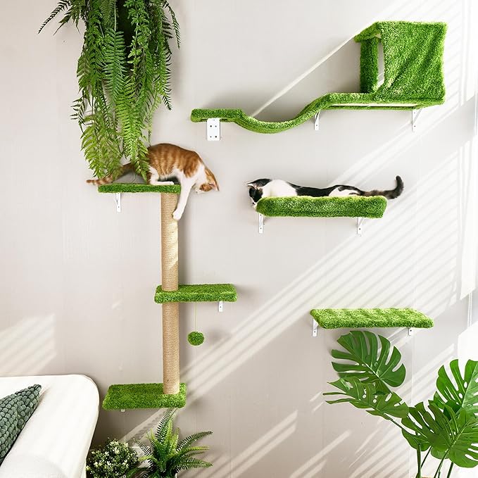 FUKUMARU Cat Wall Shelves, Stable & Safe 4 in 1 Cat Furniture Set, Wooden - Image 3