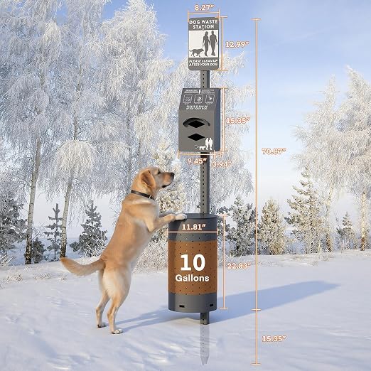 Dog Waste Station Outdoor, Pet Waste Disposal Station Rustproof Aluminum - Image 7
