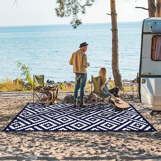GENIMO 5x8 Outdoor Rug Waterproof, Reversible Mats, Area Rug, Plastic Outside - Image 6