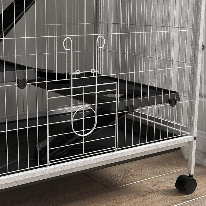 PawHut Metal Small Animal Cage, 5-Tiers Rolling Big Ferret Cage - Image 9
