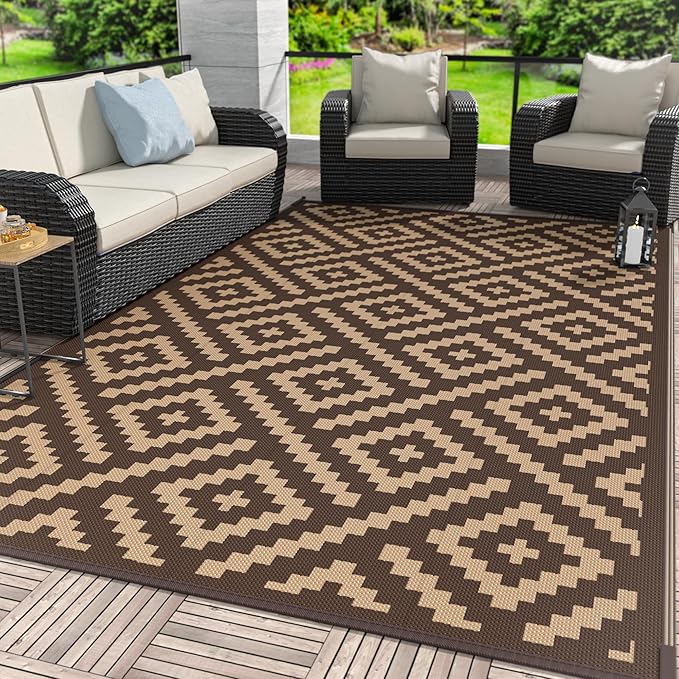 GENIMO Outdoor Rug for Patio Clearance, Lightweight Waterproof RV Camping Mat by GENIMO