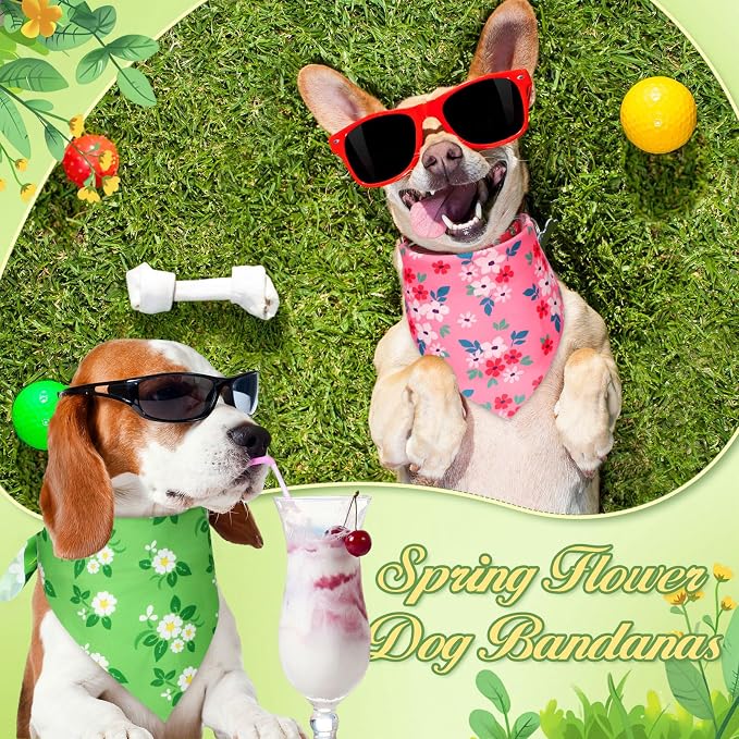 200 Pcs Spring Dog Bandanas Bulk Floral Dog Bandanas - Image 2