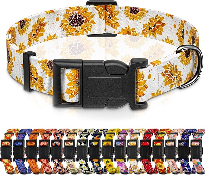 Dog Collar, Floral Boys Girls Puppy Collar by Seyezo