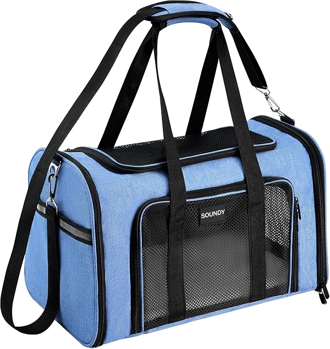 Soundy Large Cat Carrier Dog Carrier Under 25 Lbs, Collapsible Ventilated by Soundy