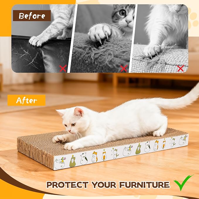 PatiencET Cat Scratching Board 4 Pack, Cardboard Cat Scratcher - Image 3