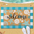 Tinideya 2 Pcs Summer Door Mat Coastal Beach Welcome Non Slip Coir Mats Sea by Tinideya