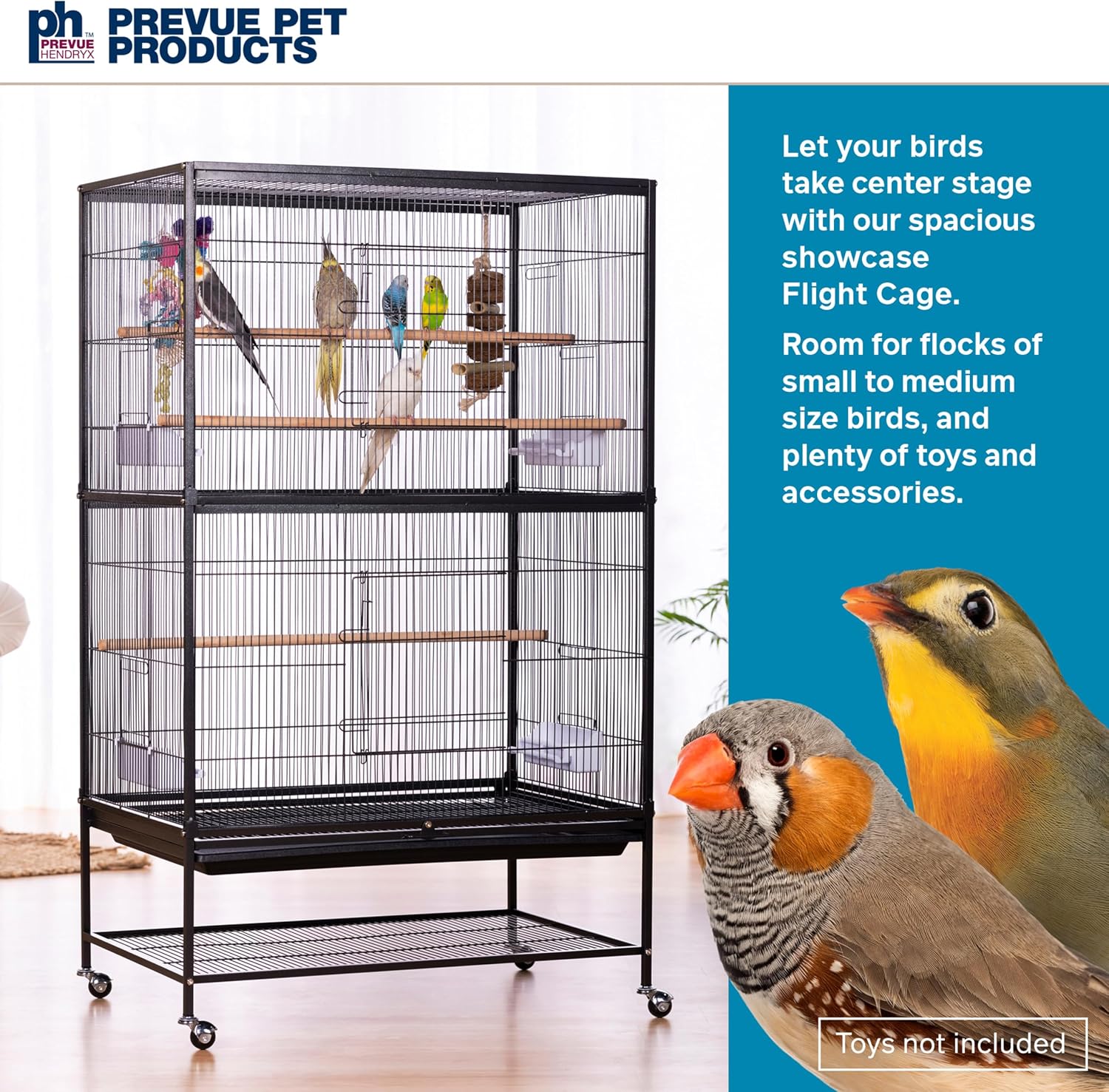 Prevue Pet Products Steel Bird Flight Cage with Wheels - GlobalHabitat Supply