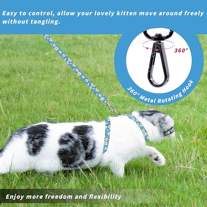 Cat Harness and Leash Set, Adjustable Kitten Harness Escape Proof Cats Harness - Image 5