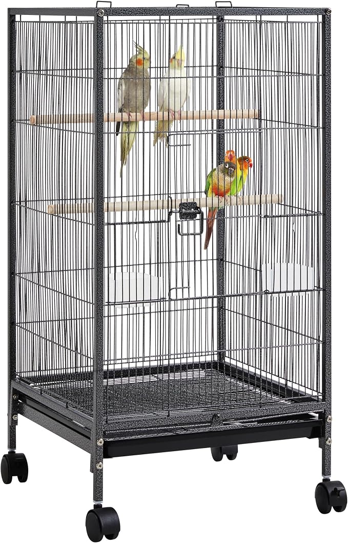 Yaheetech 40 Inch Wrought Iron Bird Cage Open-Top Parrot Cage by Yaheetech
