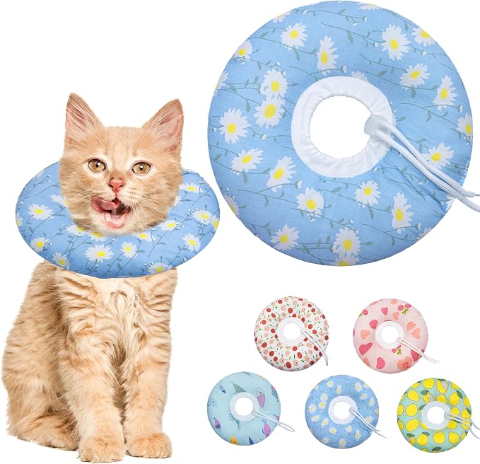 Cat Cone Collar Soft, Adjustable Cat Recovery Collar Kitten Cones to Stop by Seyezo