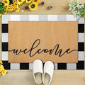 Tinideya 2 Pcs Door Mat Welcome Non Slip Coir Mats Floor Layering Doormats by Tinideya