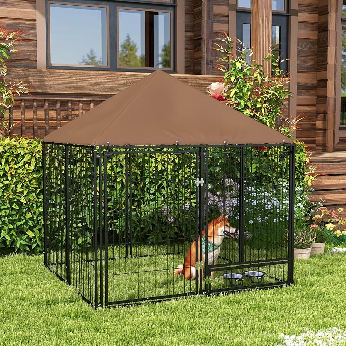 PawHut Outside Dog Kennel, 4.6' x 4.6' x 5' Puppy Play Pen - Image 2