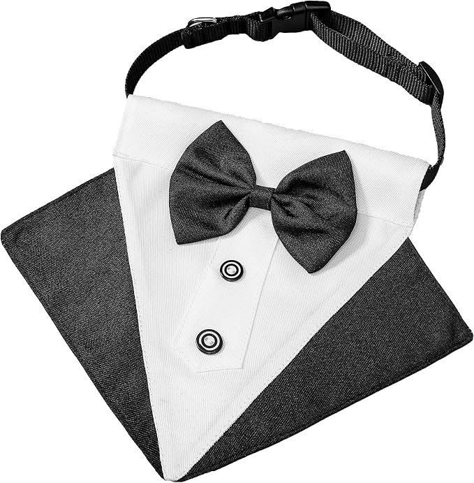 ADOGGYGO Formal Dog Tuxedo Wedding Puppt Bandana Collar - Image 4