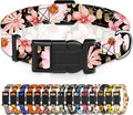 Dog Collar for Boys Girls, Floral Puppy Collar for Small Medium Large Dogs by Seyezo