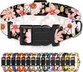 Dog Collar for Boys Girls, Floral Puppy Collar for Small Medium Large Dogs by Seyezo